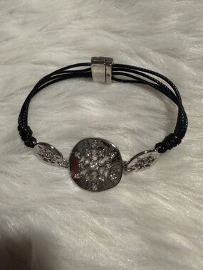 Chico's Sliver Snowflake Bracelet with Magnet Closure
